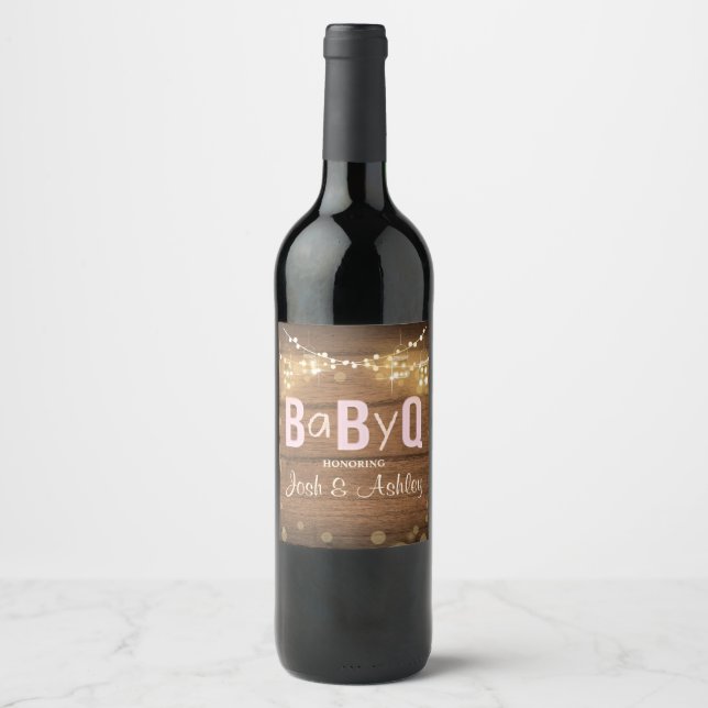 Cerveja Baby Q Coed CHURRASCO Vinho Rótulo da garrafa de V (Frente)