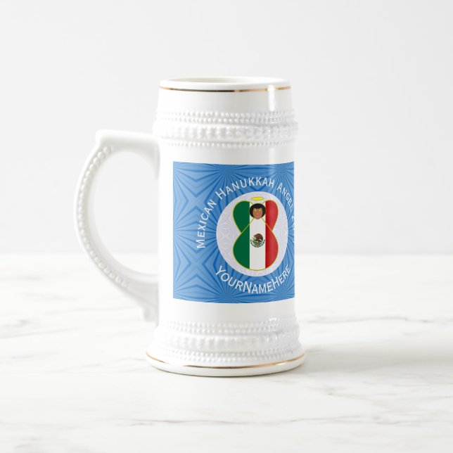 Cerveja Bandeira Mexicana Hanukkah Angel Name Caneca de ce (Esquerda)