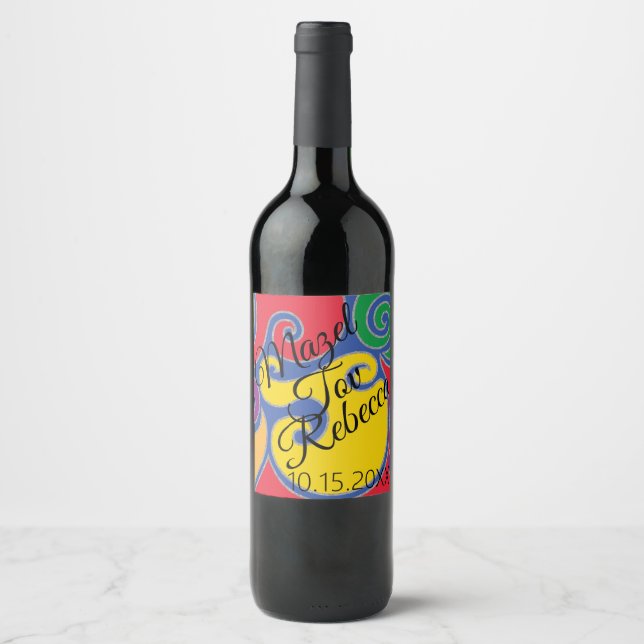 Cerveja Bar Bat Mitzvah Vinho Rótulo da garrafa de vinho (Frente)