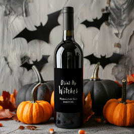 Cerveja Beba Até o Fim da Garrafa de Vinho Bruxa Rótulo de