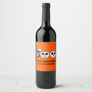 Cerveja BOO! Rótulo da garrafa de vinho fantasma do Hallow