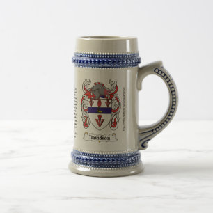 Cerveja Brasão da família de Davidson em uma caneca de