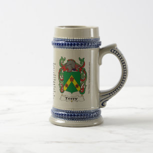 Cerveja Brasão da família de Terry em uma caneca de