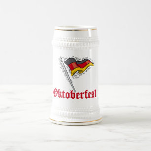 Cerveja Caneca alemão da bandeira de Oktoberfest