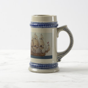 Cerveja Caneca britânica do século XVII do navio de guer