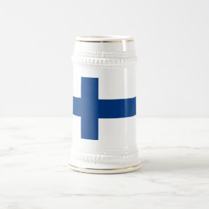 Cerveja Caneca com a bandeira de Finlandia