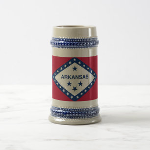 Cerveja Caneca com a bandeira do estado de Arkansas - EUA