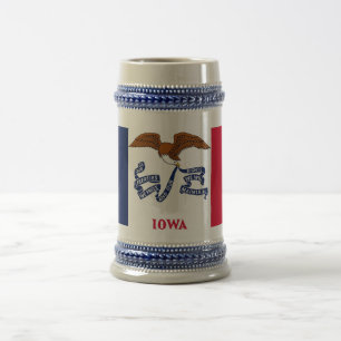 Cerveja Caneca com a bandeira do estado de Iowa - EUA