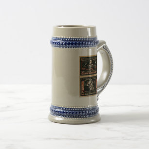 Cerveja Caneca com Nota de Notgeld de 2 Marcos de 1921 Vin