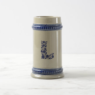 Cerveja Caneca de Arte com Monograma de Letra L Floral Azu