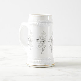 Cerveja Caneca de Café de Arte de Linha Abstrata Minimalis