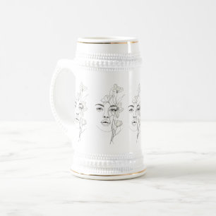 Cerveja Caneca de Café de Arte de Linha Abstrata Minimalis
