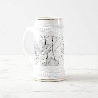 Cerveja Caneca de Café Flor de Branco Minimalista