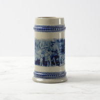 Caneca de Cerâmica Caçador Antigo Com Seus Cães