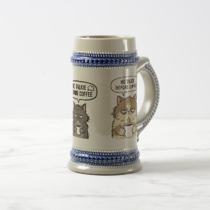 Cerveja Caneca de Gato Engraçado Sem Conversa Antes do Caf