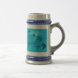 Cerveja Caneca de mapa Turquoise Havaiana