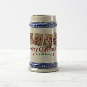 Cerveja Caneca de Natal Personalizada com 6 Fotos e Texto