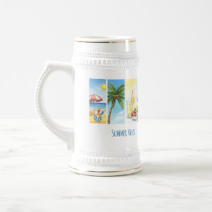 Cerveja Caneca de Sublimação Vibrações de Verão Retrô na P