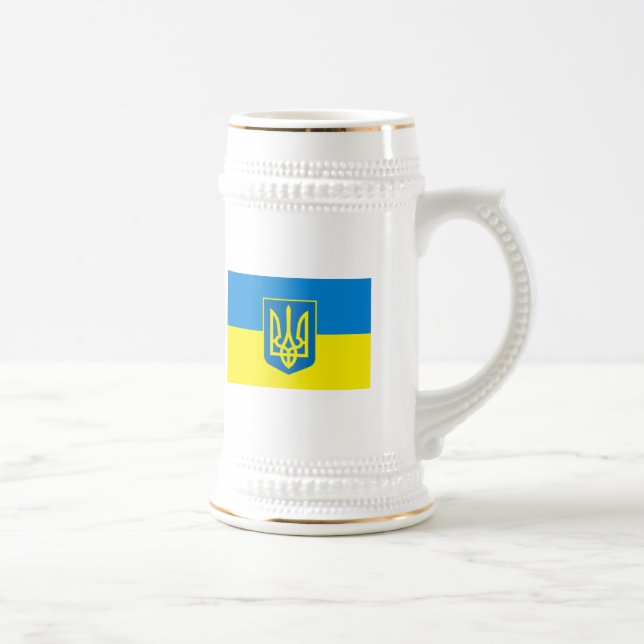 Cerveja Caneca do COA de w da bandeira de Ucrânia (Direita)