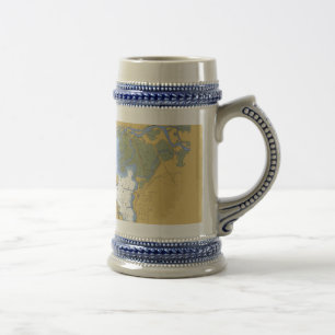 Cerveja Caneca náutica da carta do porto de Manistee