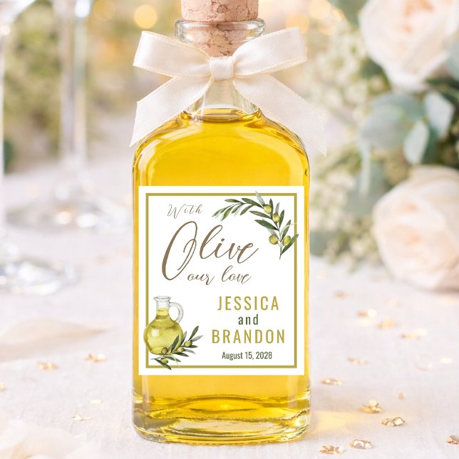 Cerveja Com Oliva Nosso Amor Rótulo de Garrafa de Casament (Criador carregado)