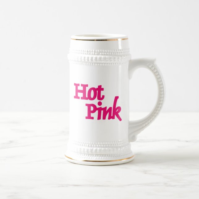 Cerveja Corante branco-rosa-quente, caneca de cerveja-ouro (Direita)
