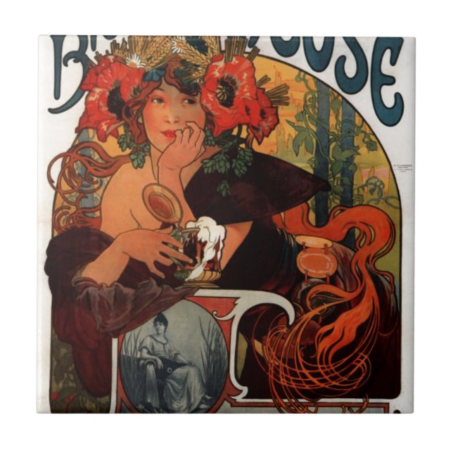 Cerveja do Meuse por Alphonse Mucha (Frente)