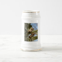 Duas Corujas na Floresta, pássaros, Caneca de cerv