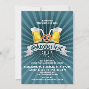 Cerveja e Pretzels Convites de festas Oktoberfest