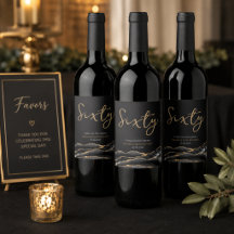 Elegante Rótulo de Garrafa de Vinho com Ágata Dour