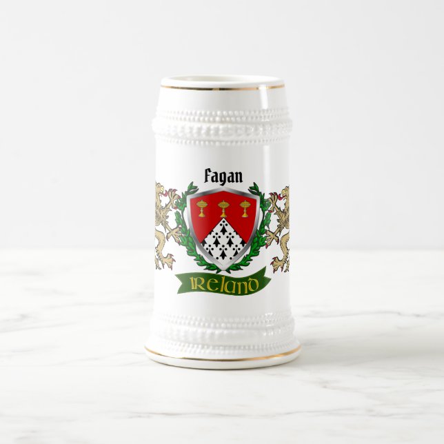 Cerveja Fagan Irish Shield Personalizado Beer Caneca de ce (Centro)