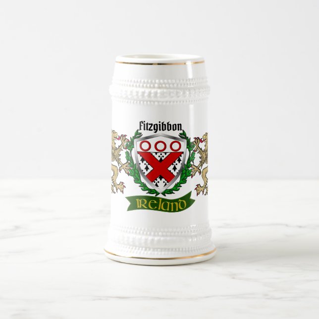 Cerveja Fitzgibbon Irish Shield Personalizado Caneca de ce (Centro)