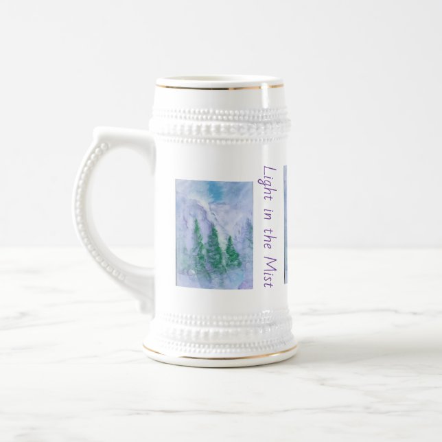 Cerveja Grande caneca com impressão de arte de uma florest (Esquerda)