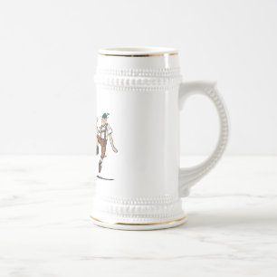 Cerveja Homens de dança dos Lederhosen da caneca de