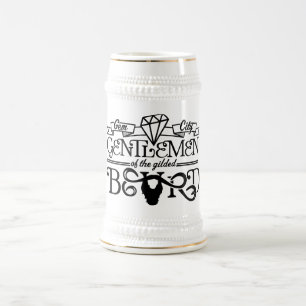 Cerveja Logotipo dourado do preto da barba - caneca de