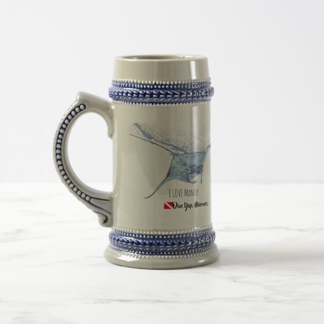 Cerveja Manta ray silhoule fosco caneca de café (Esquerda)
