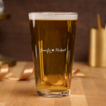 Cerveja Monogramada De Casamento De Casal Elegante