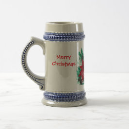 Cerveja Natal Poinsettia Puppy Designed Mug Caneca de cerv