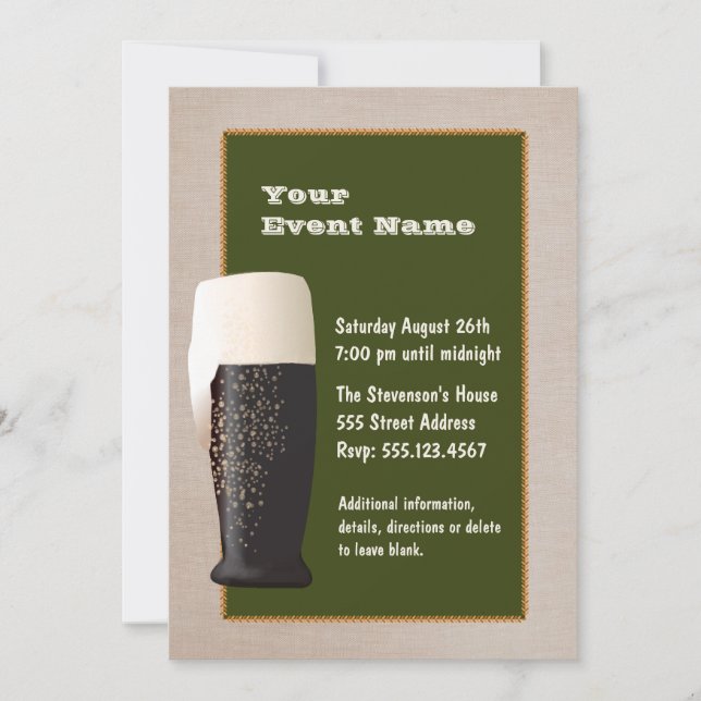 Cerveja no Convite de Rascunho (Frente)