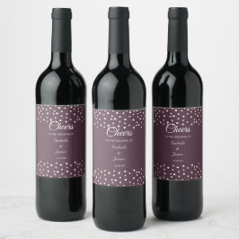 Cerveja Pérolas Elegantes no Rótulo de Garrafa de Vinho de