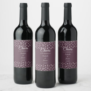 Cerveja Pérolas Elegantes no Rótulo de Garrafa de Vinho de