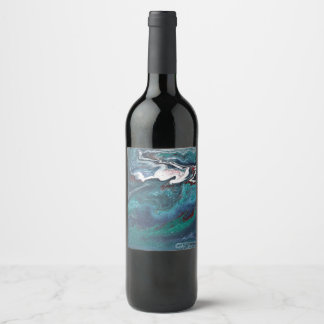 Cerveja Rótulo da garrafa de vinho Abstrato Azul-Suave