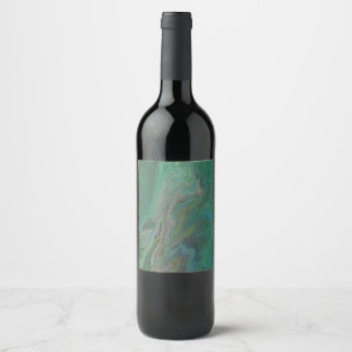 Cerveja Rótulo da garrafa de vinho Abstrato verde fluido J