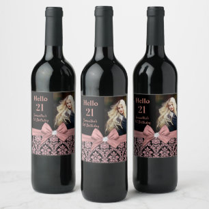 Cerveja rótulo da garrafa de vinho aniversário de 21 ano