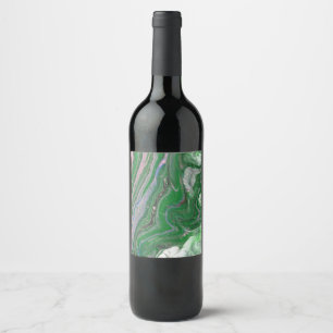 Cerveja Rótulo da garrafa de vinho de Abstrato Verde Fluff