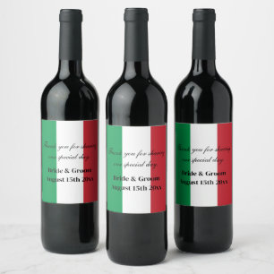 Cerveja Rótulo da garrafa de vinho de bandeira italiana pa