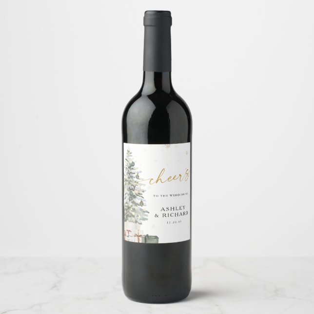Cerveja Rótulo da Garrafa de Vinho de Casamento de Árvore  (Frente)