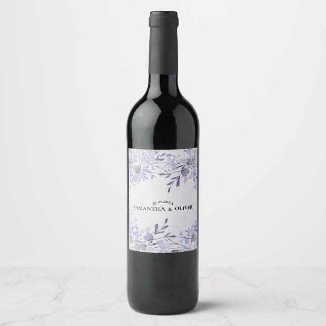 Cerveja Rótulo da garrafa de vinho de Casamento Floral Ele (Frente)