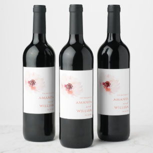 Cerveja Rótulo da garrafa de vinho de Casamento Floral Min