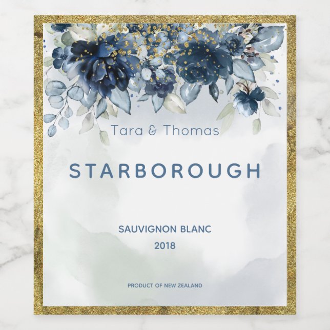 Cerveja Rótulo da garrafa de vinho de Rosa em cascata (Rótulo Único)